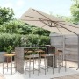 Mesa bar y taburetes jardín 9 pzas madera acacia ratán PE gris en Conjuntos de jardín | Comprar online en Foru.es