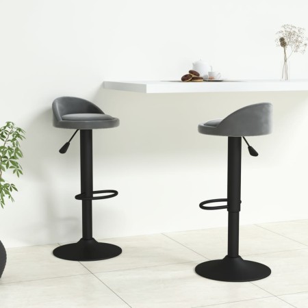 Taburetes de cocina 2 unidades terciopelo gris oscuro de vidaXL, Taburetes de cocina - Ref: Foro24-333602, Precio: 110,19 €, ...