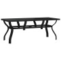 Mesa de jardín acero y vidrio negro 180x80x70 cm en Mesas de jardín | Comprar online en Foru.es