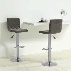 Taburetes de cocina 2 unidades terciopelo gris oscuro de vidaXL, Taburetes de cocina - Ref: Foro24-333688, Precio: 131,14 €, ...