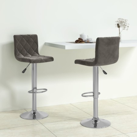 Taburetes de cocina 2 unidades terciopelo gris oscuro de vidaXL, Taburetes de cocina - Ref: Foro24-333688, Precio: 131,14 €, ...