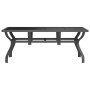 Mesa de jardín acero y vidrio gris y negro 180x80x70 cm en Mesas de jardín | Comprar online en Foru.es