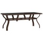 Mesa de jardín acero y vidrio marrón y negro 180x80x70 cm en Mesas de jardín | Comprar online en Foru.es