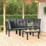 Set de muebles de jardín 4 piezas ratán sintético negro y gris en Conjuntos de jardín | Comprar online en Foru.es