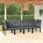 Set de muebles de jardín 4 piezas ratán sintético negro y gris en Conjuntos de jardín | Comprar online en Foru.es
