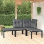 Set de muebles de jardín 4 piezas ratán sintético negro y gris en Conjuntos de jardín | Comprar online en Foru.es