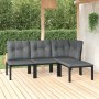 Set de muebles de jardín 4 piezas ratán sintético negro y gris en Conjuntos de jardín | Comprar online en Foru.es