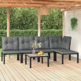 Juego de muebles de jardín 6 pzas ratán sintético negro y gris en Conjuntos de jardín | Comprar online en Foru.es