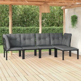 Juego de muebles de jardín 5 pzas ratán sintético negro y gris en Conjuntos de jardín | Comprar online en Foru.es