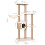 Árbol para gatos con poste rascador 126 cm hierba marina en Mobiliario para gatos | Comprar online en Foru.es