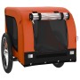 Remolque de bicicleta mascotas hierro tela Oxford naranja negro de vidaXL, Cochecitos para mascotas - Ref: Foro24-93998, Prec...