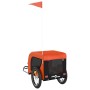 Remolque de bicicleta mascotas hierro tela Oxford naranja negro de vidaXL, Cochecitos para mascotas - Ref: Foro24-93998, Prec...