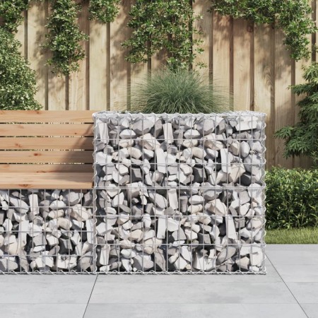 Cesta de gaviones hierro galvanizado color plateado 70x70x65 cm de vidaXL, Maceteros y jardineras - Ref: Foro24-364850, Preci...