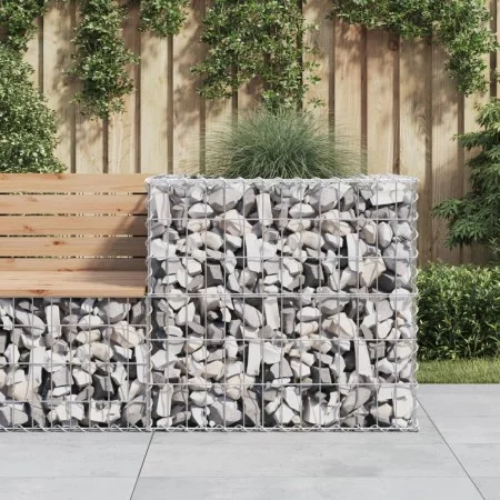 Cesta de gaviones hierro galvanizado color plateado 70x70x65 cm de vidaXL, Maceteros y jardineras - Ref: Foro24-364850, Preci...