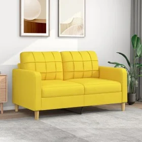 2 seater sofa in light yellow fabric 140 cm by vidaXL, Sofas - Ref: Foro24-359096, Price: 190,33 €, Discount: %