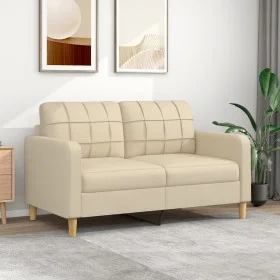 Sofá de 2 plazas de tela color crema 140 cm de vidaXL, Sofás - Ref: Foro24-359093, Precio: 191,31 €, Descuento: %
