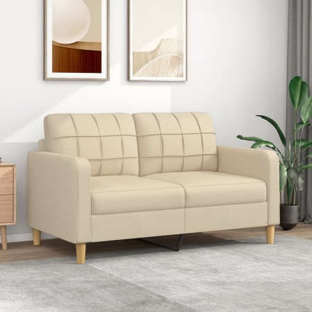 Sofá de 2 plazas de tela color crema 140 cm de vidaXL, Sofás - Ref: Foro24-359093, Precio: 193,31 €, Descuento: %