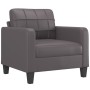 Sillón cuero sintético gris 60 cm de vidaXL, Sofás - Ref: Foro24-359109, Precio: 135,56 €, Descuento: %