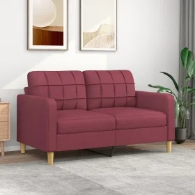 Sofá de 2 plazas de tela rojo tinto 140 cm de vidaXL, Sofás - Ref: Foro24-359097, Precio: 189,62 €, Descuento: %