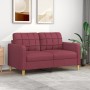 Sofá de 2 plazas de tela rojo tinto 140 cm de vidaXL, Sofás - Ref: Foro24-359097, Precio: 192,85 €, Descuento: %
