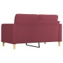 Sofá de 2 plazas de tela rojo tinto 140 cm de vidaXL, Sofás - Ref: Foro24-359097, Precio: 192,85 €, Descuento: %