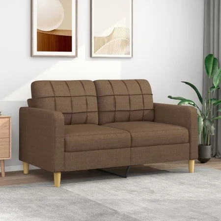 Sofá de 2 plazas de tela marrón 140 cm de vidaXL, Sofás - Ref: Foro24-359094, Precio: 189,57 €, Descuento: %