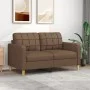 Sofá de 2 plazas de tela marrón 140 cm de vidaXL, Sofás - Ref: Foro24-359094, Precio: 189,57 €, Descuento: %