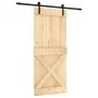 Puerta corredera con herrajes madera maciza de pino 90x210 cm de vidaXL, Puertas - Ref: Foro24-3202982, Precio: 185,87 €, Des...