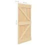 Puerta corredera con herrajes madera maciza de pino 90x210 cm de vidaXL, Puertas - Ref: Foro24-3057594, Precio: 363,51 €, Des...