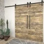 Beschlagsatz für Schiebetüren aus schwarzem Stahl, 2 Einheiten, 183 cm von vidaXL, Türrahmen - Ref: Foro24-3059844, Preis: 86...