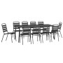 Juego de comedor de jardín 11 piezas acero gris antracita en Conjuntos de jardín | Comprar online en Foru.es