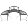 Banco de jardín semicircular de acero negro 159 cm en Bancos de jardín | Comprar online en Foru.es