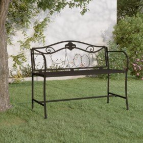 Banco de jardín de dos plazas 104 cm acero negro en Bancos de jardín | Comprar online en Foru.es