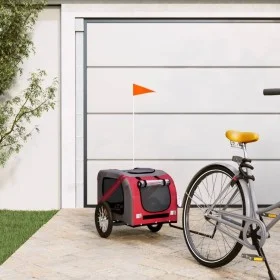 Pet Bicycle Trailer Iron Oxford Cloth Red Gray by vidaXL, pet strollers - Ref: Foro24-93873, Price: 105,74 €, Discount: %