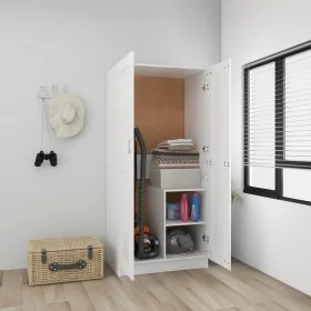 Armario de madera contrachapada blanco 82,5x51,5x180 cm de vidaXL, Armarios roperos - Ref: Foro24-803434, Precio: 174,31 €, D...