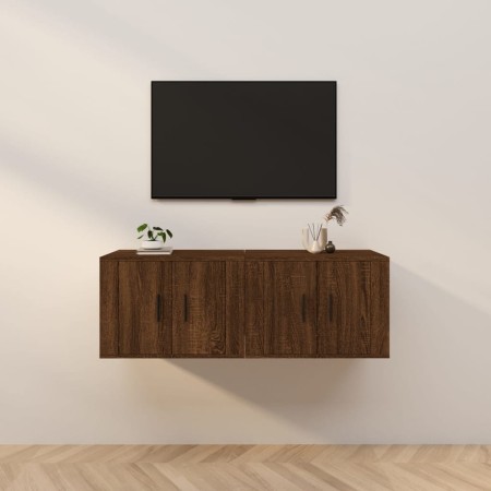 Muebles para TV de pared 2 uds roble marrón 57x34,5x40 cm en Muebles TV | Comprar online en Foru.es