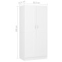 Armario de madera contrachapada blanco 82,5x51,5x180 cm de vidaXL, Armarios roperos - Ref: Foro24-803434, Precio: 157,69 €, D...