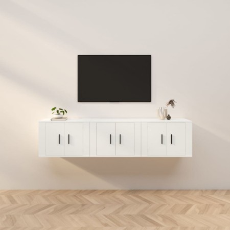 Muebles de TV de pared 3 uds blanco 57x34,5x40 cm en Muebles TV | Comprar online en Foru.es