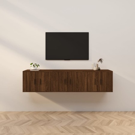 Muebles para TV de pared 3 uds roble marrón 57x34,5x40 cm en Muebles TV | Comprar online en Foru.es