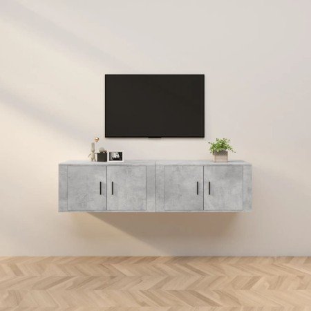 Muebles para TV de pared 2 uds gris hormigón 80x34,5x40 cm en Muebles TV | Comprar online en Foru.es