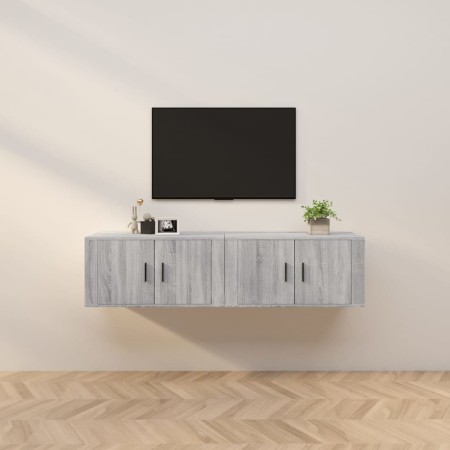 Muebles para TV de pared 2 uds gris Sonoma 80x34,5x40 cm en Muebles TV | Comprar online en Foru.es