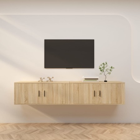 Muebles para TV de pared 2 uds roble Sonoma 100x34,5x40 cm en Muebles TV | Comprar online en Foru.es