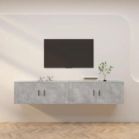 Muebles para TV de pared 2 uds gris hormigón 100x34,5x40 cm en Muebles TV | Comprar online en Foru.es