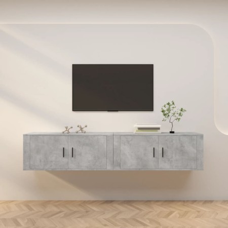 Muebles para TV de pared 2 uds gris hormigón 100x34,5x40 cm en Muebles TV | Comprar online en Foru.es