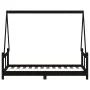 Estructura de cama para niños madera de pino negro 80x160 cm de vidaXL, Cunas y camas para niños - Ref: Foro24-834461, Precio...