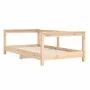 Estructura de cama para niños madera maciza de pino 70x140 cm de vidaXL, Cunas y camas para niños - Ref: Foro24-834396, Preci...