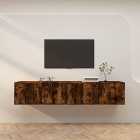 Muebles para TV de pared 2 uds roble ahumado 100x34,5x40 cm en Muebles TV | Comprar online en Foru.es
