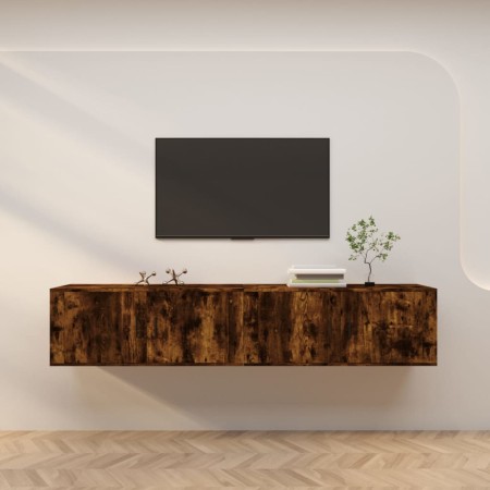 Muebles para TV de pared 2 uds roble ahumado 100x34,5x40 cm en Muebles TV | Comprar online en Foru.es