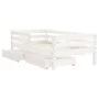 Estructura cama niños con cajones madera pino blanco 70x140 cm de vidaXL, Cunas y camas para niños - Ref: Foro24-834442, Prec...