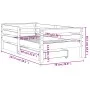Estructura cama niños con cajones madera pino blanco 70x140 cm de vidaXL, Cunas y camas para niños - Ref: Foro24-834442, Prec...